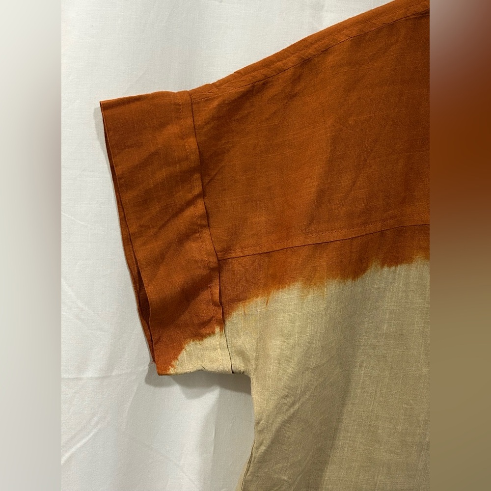 Maaesa - Orange, Beige & Green Color-Block Top - Picture 6 of 12
